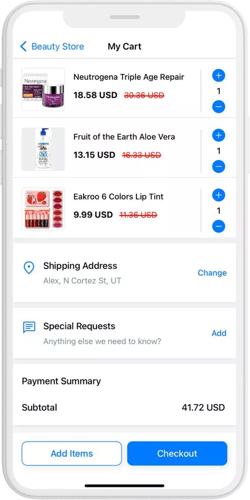 beauty store my cart ios