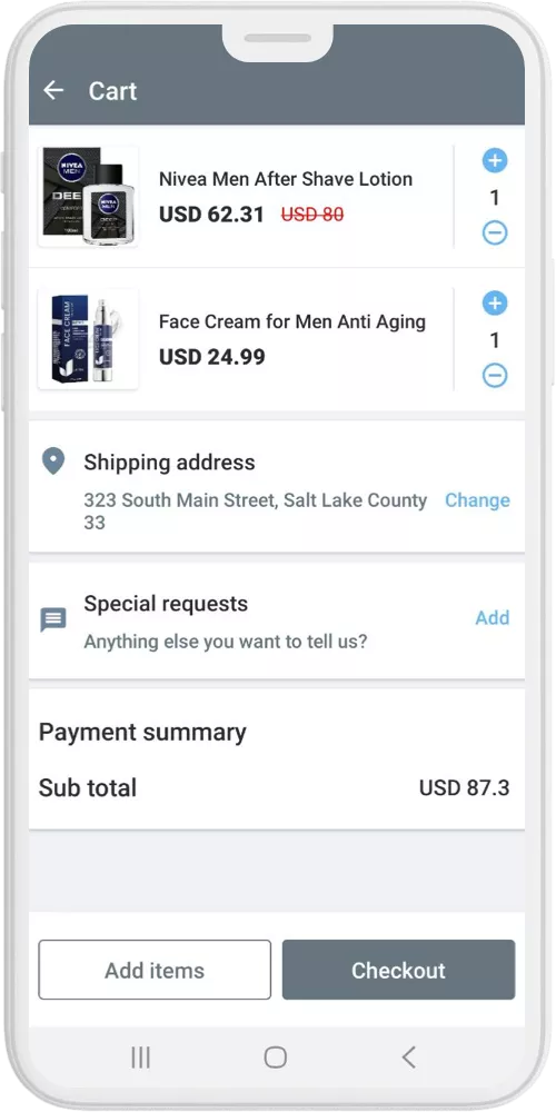 mensapp cart