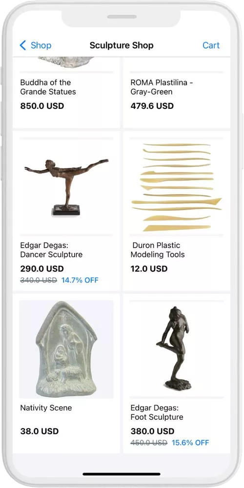 Sculpture Art shop ios