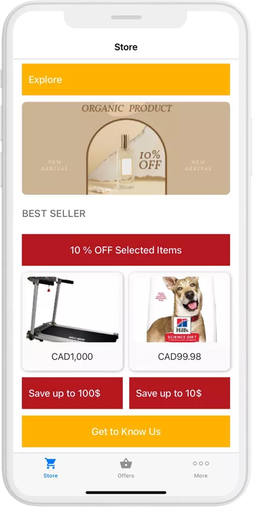 Shopping App home ios 2