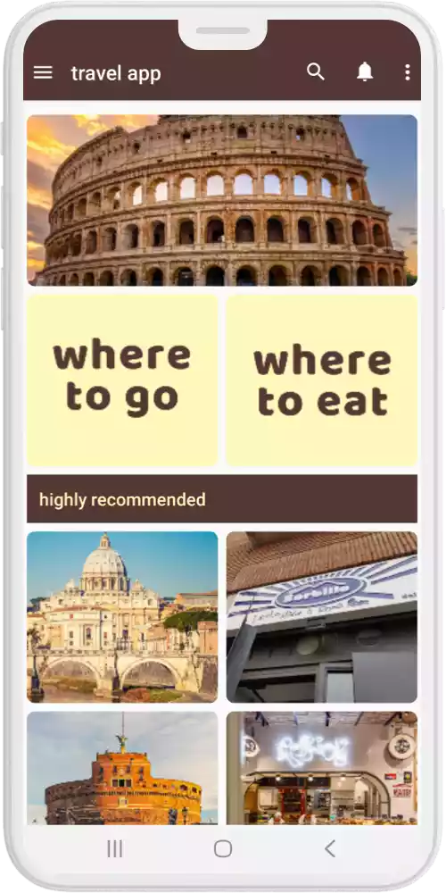 travel app main home